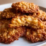 Crispy apple oatmeal cookies on a plate, perfect for healthy snacking.