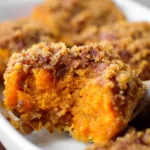 Delicious gluten-free sweet potato casserole in a baking dish