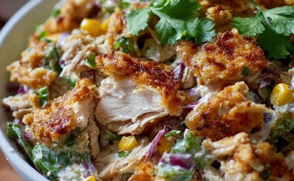 Delicious Green Chile Chicken Salad bowl with vibrant ingredients