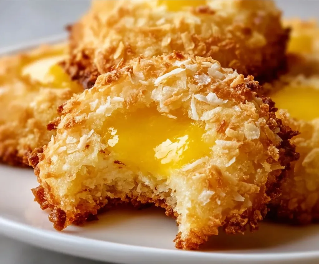 Heavenly coconut lemon curd cookies with a bright citrus glaze