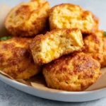 Plate of homemade low carb keto biscuits ready to enjoy on a healthy table.