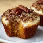 Delicious Maple Pecan Cupcakes topped with maple frosting and pecans