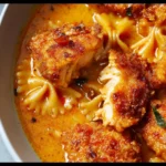 Bowl of Marry Me Chicken Soup garnished with herbs and spices