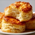 Melt-in-your-mouth 2-ingredient biscuits on a baking sheet