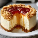 Delicious no-bake cheesecake topped with fresh berries and whipped cream