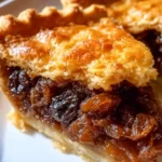 Delicious old-fashioned raisin pie with a golden crust and sweet filling