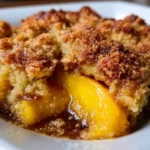 Old-Time Oven Peach Cobbler with fresh peaches and a crispy crust