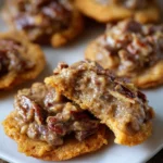 A delicious Pecan Dandy dessert garnished with pecans and chocolate drizzles.