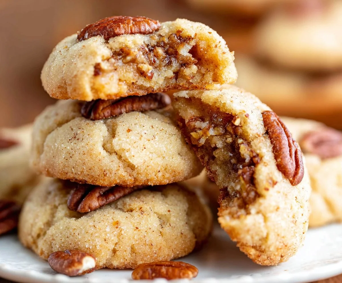 Delicious homemade Pecan Sandies cookies with pecans