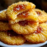 Pineapple Upside Down Sugar Cookies on a white plate