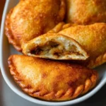 Delicious Russian Piroshki pastries filled with various savory fillings