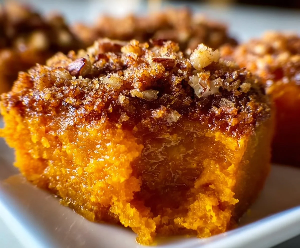 Delicious Ruth's Chris Sweet Potato Casserole topped with marshmallows and pecans