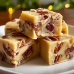 Delicious white chocolate caramel pecan fudge with rich flavors and toppings.