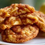 Delicious apple pie cookies fresh out of the oven, showcasing apple filling and cookie texture.