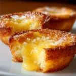 Delicious Baby Lemon Impossible Pies served on a plate with fresh lemon slices.