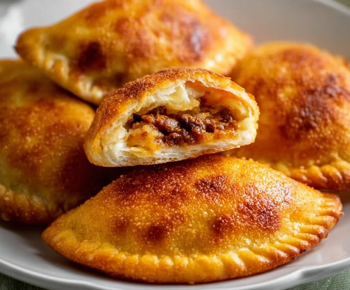 Fluffy Russian Piroshki with various fillings on a wooden table