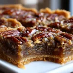 Delicious lazy girl pecan pie bars on a plate, ready to enjoy.