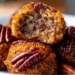 No-bake pecan pie balls served on a plate, perfect for dessert lovers