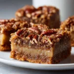 Delicious old-fashioned coffee pecan squares topped with fresh pecans.