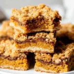 Delicious pumpkin pie crumble bars with a spiced filling and crunchy topping