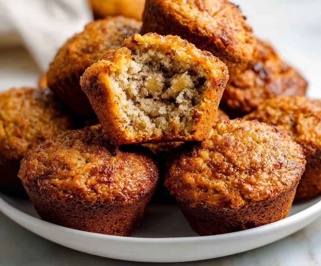 Delicious quick and easy banana muffins cooling on a rack
