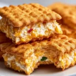 Ritz Cracker Party Sandwiches with various fillings served on a platter