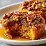 Warm pumpkin pecan delight dessert showcasing fall flavors with pecans and spices