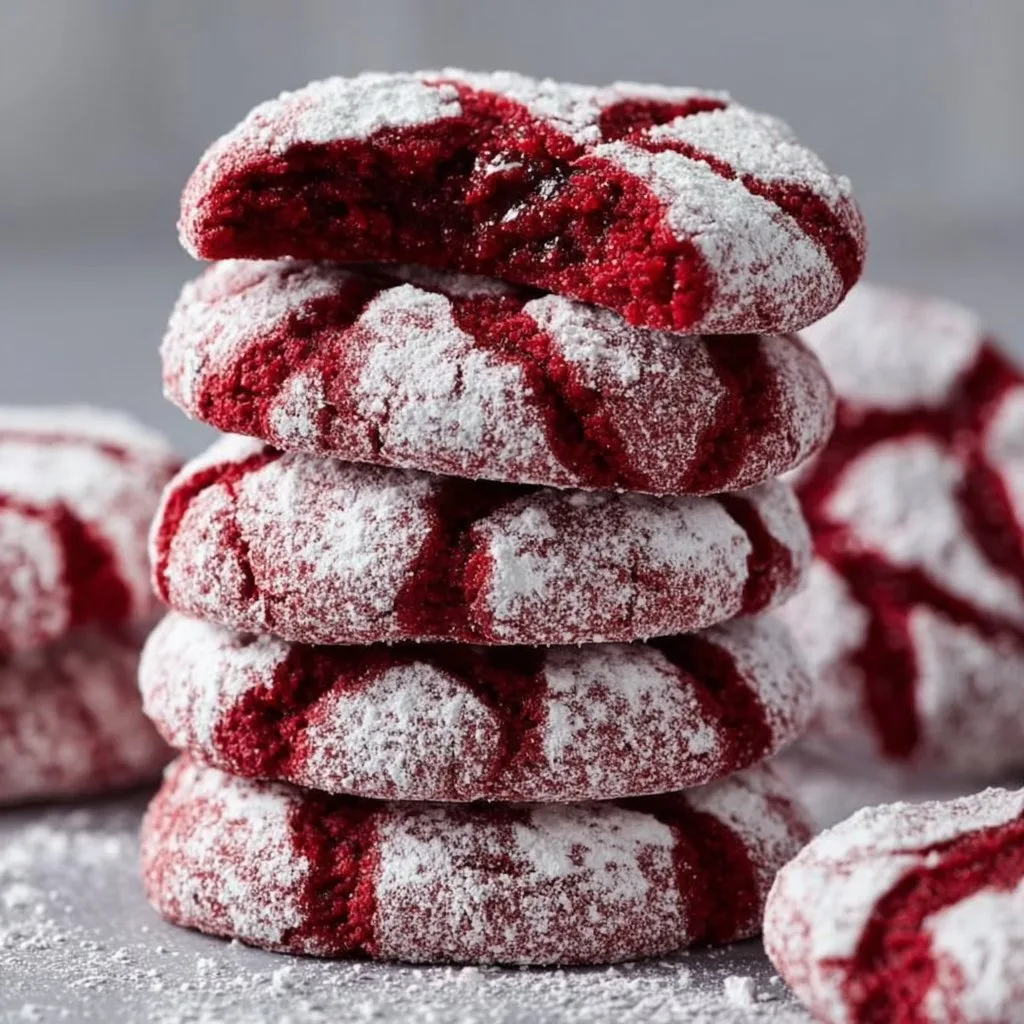 Red Velvet Crinkle Cookies