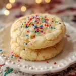 Three ingredient sugar cookies ready to enjoy on a plate