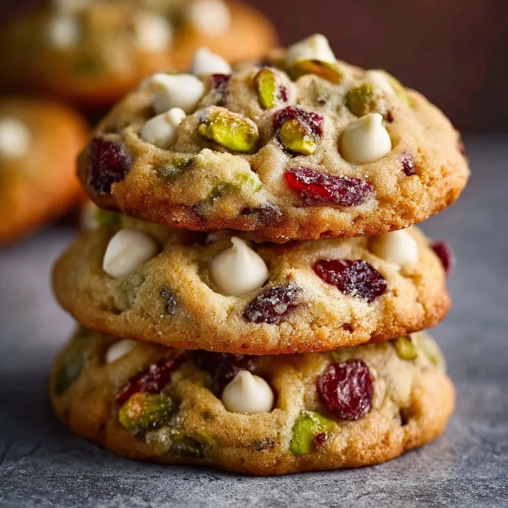 White Chocolate Cranberry Pistachio Cookies