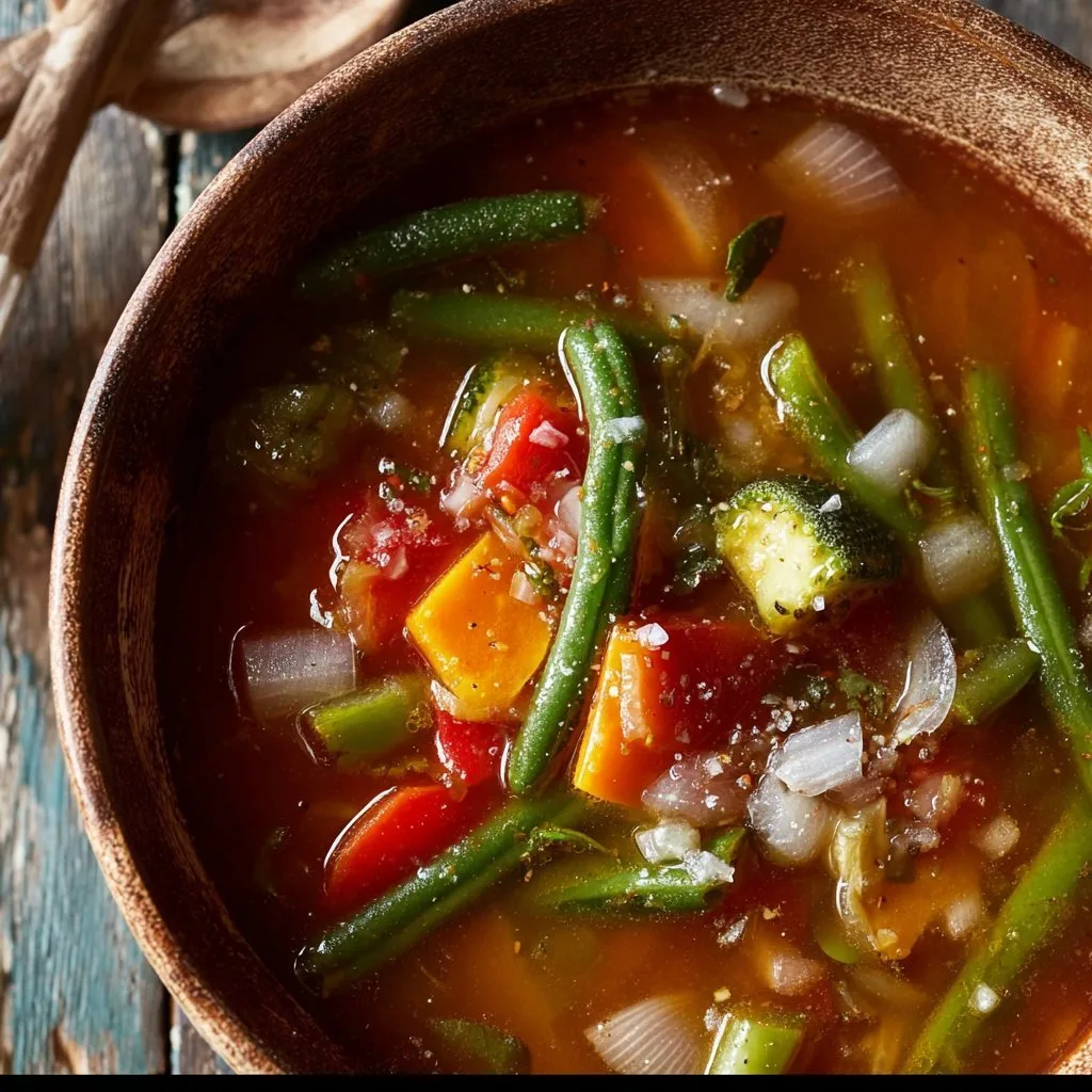 Classic Vegetable Soup with Pink Salt