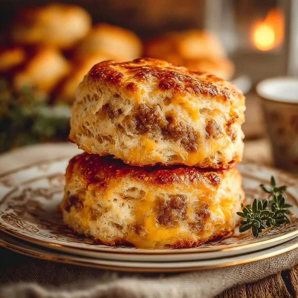 Sausage, Cheese, and Butter Swim Biscuits