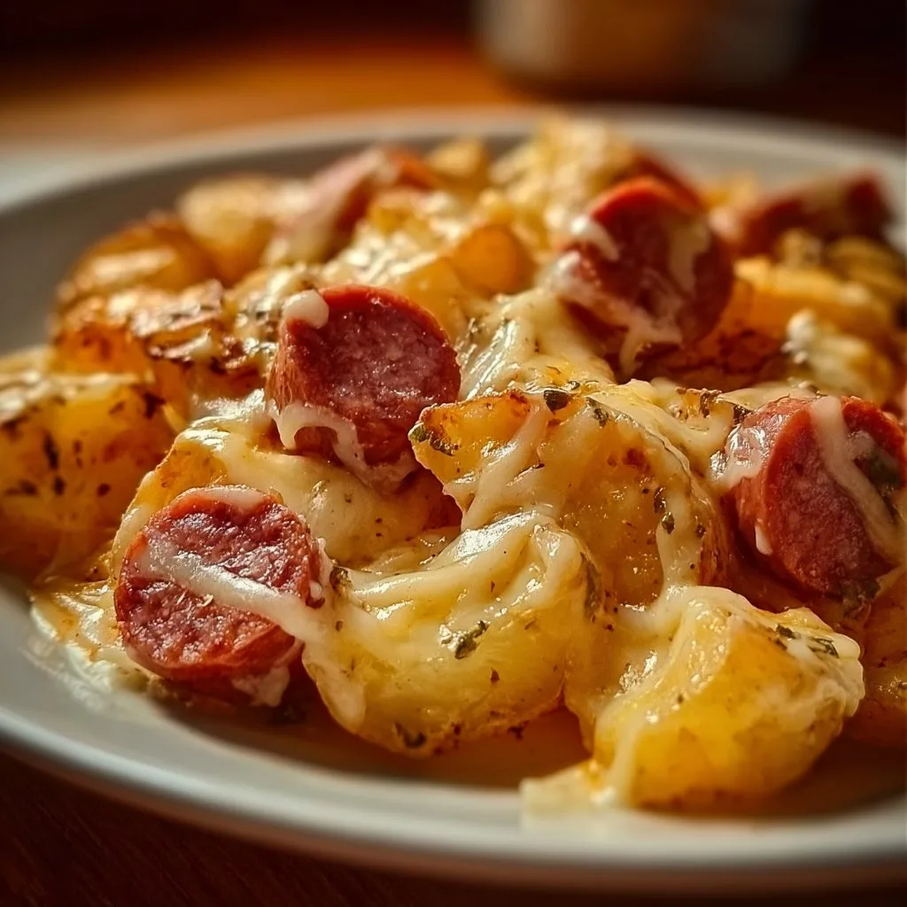 Cheesy Ranch Potatoes and Smoked Sausage