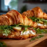 Delicious Apple Goat Cheese Croissant with creamy filling and flaky pastry
