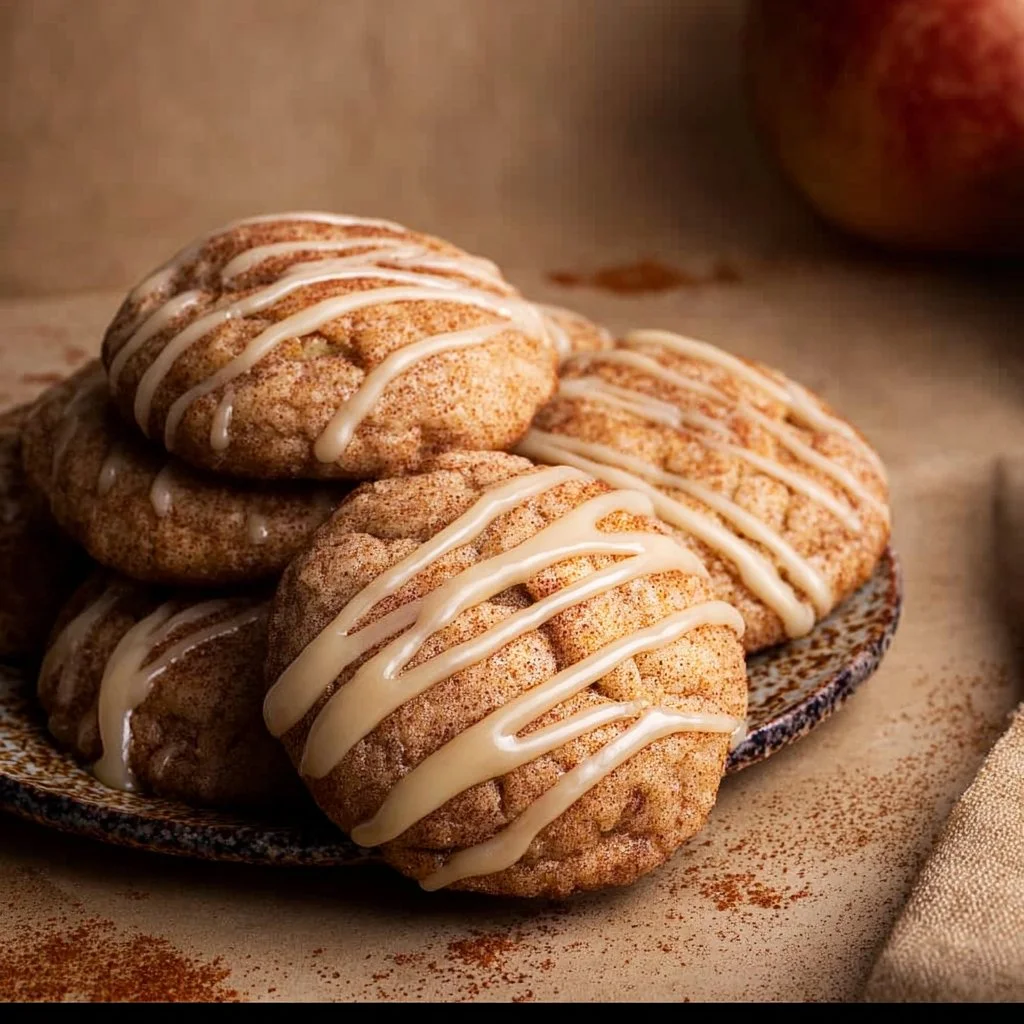 Delicious apple spice chocolate chip cookies on a rustic wooden table