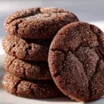 Delicious chocolate sugar cookies on a plate, perfect for a sweet treat.