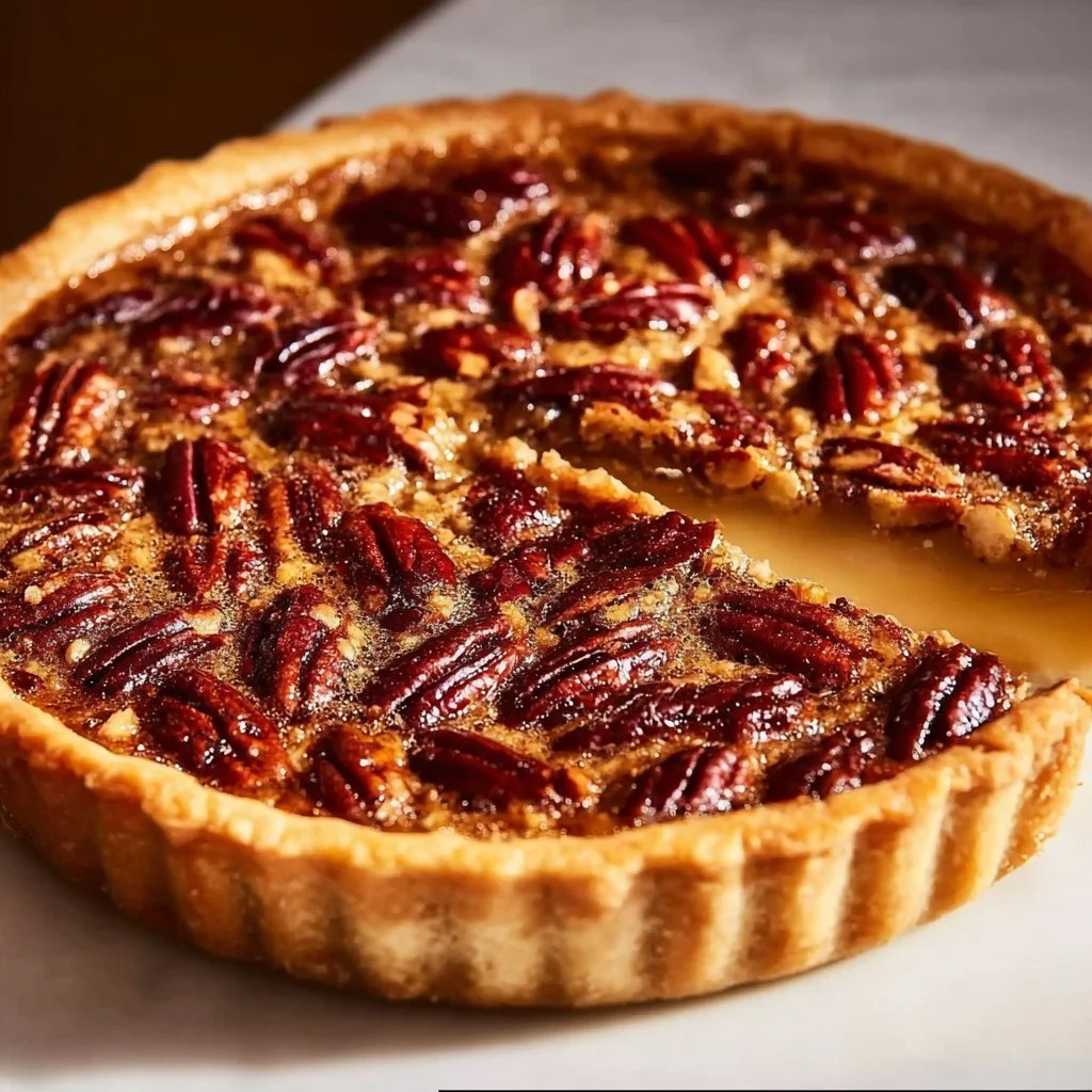 Delicious Condensed Milk Pecan Pie with rich filling and golden crust