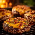 Delicious Crack Burgers recipe on a grilled burger bun with toppings.