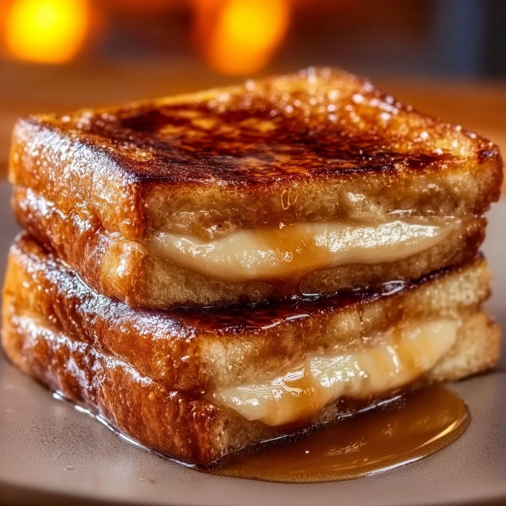 Delicious Crème Brûlée French Toast with a caramelized sugar topping