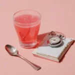 Dr. Rocio Pink Gelatin Drink in a vibrant glass with fruits