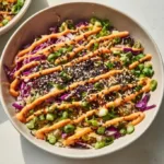 Healthy egg roll in a bowl with coleslaw mix served in a dish
