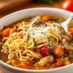 Bowl of Italian Ramen Soup showcasing noodles and fresh ingredients