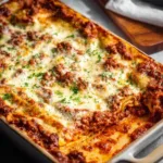 Delicious Lazy Day Lasagna served in a baking dish, ready to be enjoyed.