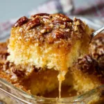 Slice of Old-Fashioned Cajun Cake with rich flavors and spices.