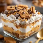 Peanut Butter Layered Delight dessert with creamy layers and toppings