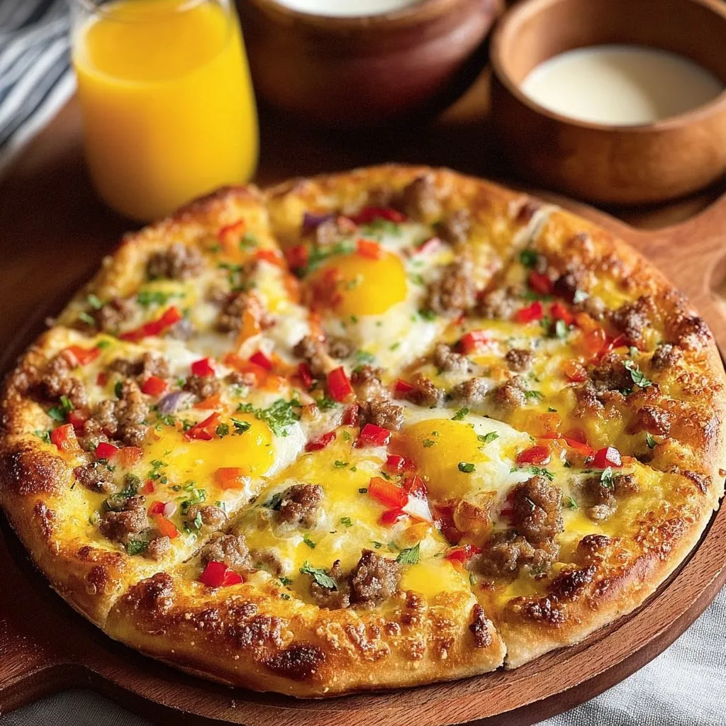 Mouthwatering Breakfast Pizza Loaded with Eggs and Sausage