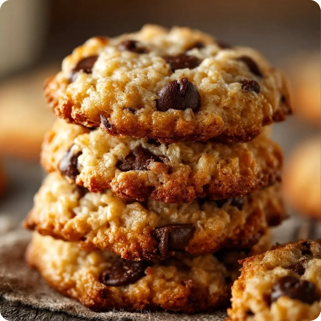 Rice Krispie chocolate chip cookies with a soft chewy texture