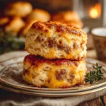 Sausage, Cheese, and Butter Swim Biscuits fresh out of the oven