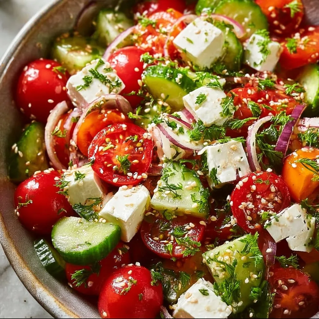 Greek Cucumber Tomato Feta Salad