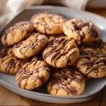 Delicious Snickers peanut butter cookies on a plate